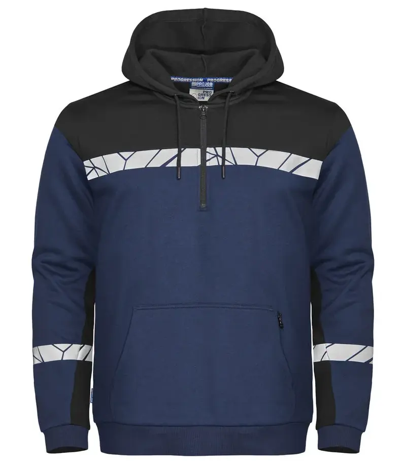 7104 SUDADERA CON CAPUCHA 1/2 ZIP7104 SUDADERA CON CAPUCHA 1/2 ZIP 9910-VIS