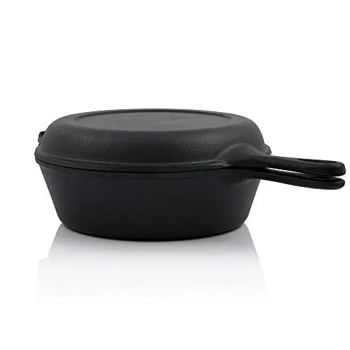 BBQ-TORO Olla de Hierro Fundido con Tapa y Mango | 4,4 litros