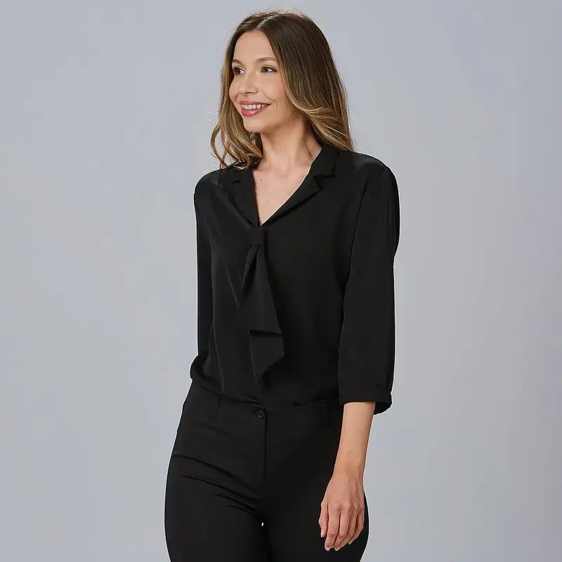BLUSA MUJER CUELLO SOLAPA LAZO FLAVIA