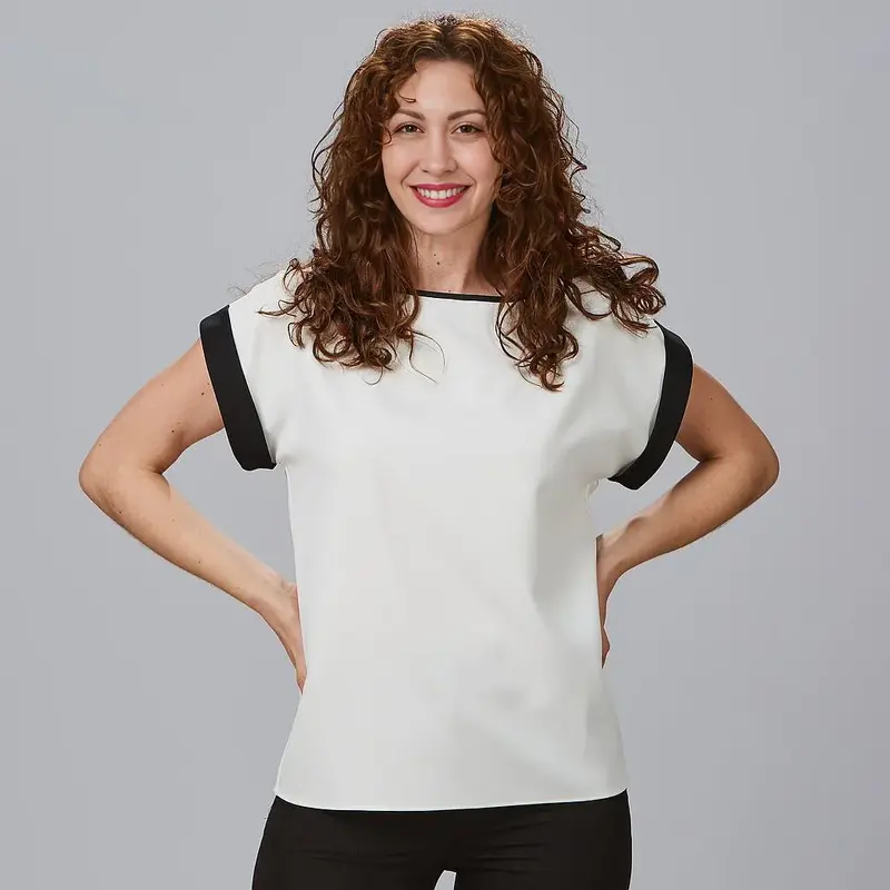 BLUSA MUJER MANGA CORTA VUELTA