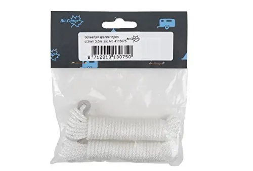 Bo-Camp – Cuerda + tensores – Ø 3 mm – 2 x 3,5 Metros – Nylon