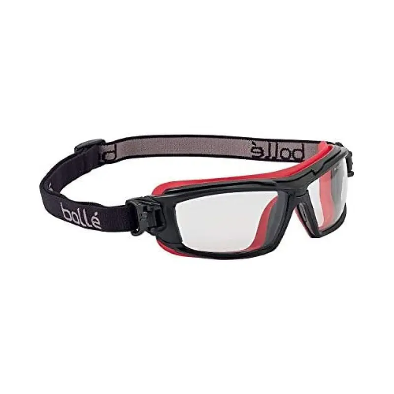 BOLLE ULTIM8 Gafas de Seguridad PC Negro/TPR Rojo Anti-rayaduras Anti-vaho Platinum