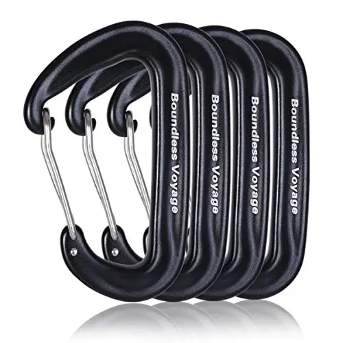 Boundless Voyage - Pack Mosquetones Clip forma D (Aleación de Aluminio) - Carga máxima 12KN