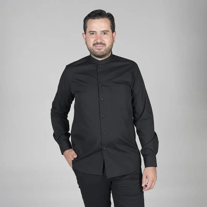 Camisa Hombre con Cuello Mao – Moderna y Profesional