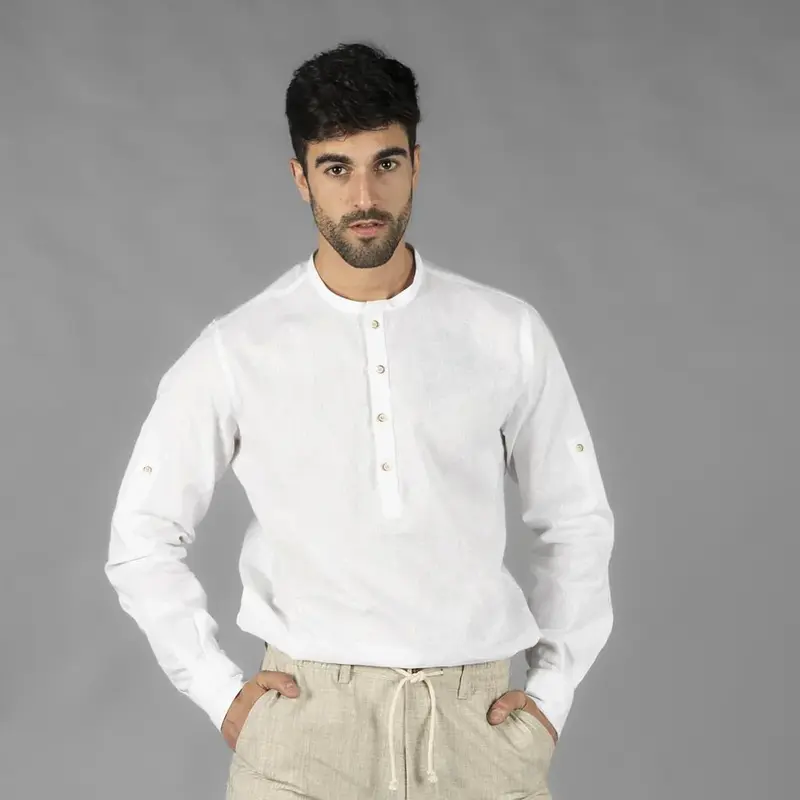 CAMISA HOMBRE LINO/COTTON CUELLO MAO TIWI