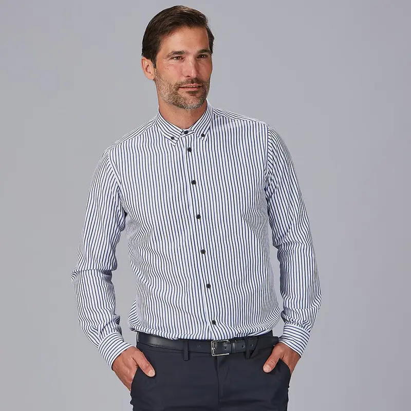 CAMISA HOMBRE RAYAS BICOLOR SLIM FIT ALESSANDRO