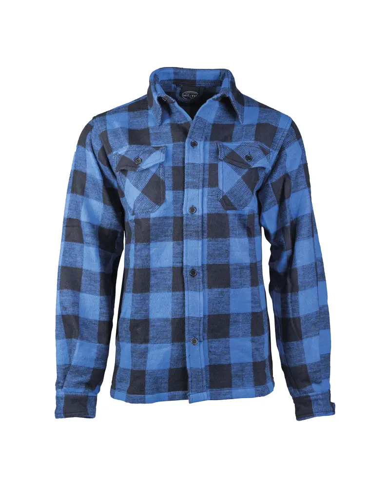 Camisa Leñador Mil-Tec Negro y Azul - Diseño Clásico de Cuadros Resistente
