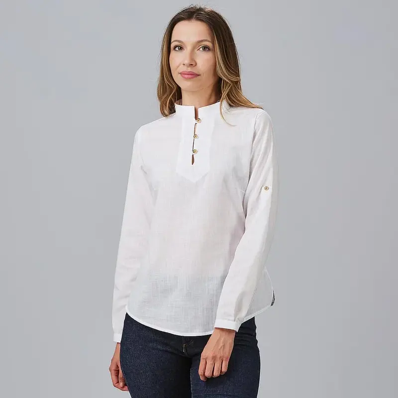 CAMISA MUJER FALSO LINO FLORA