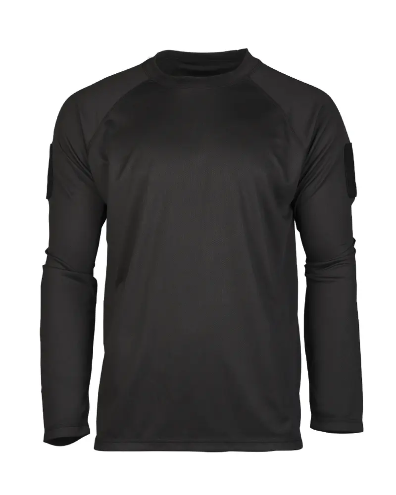 Camisa Táctica Mil-Tec Manga Larga Quick Dry Negra Talla S - Secado Rápido