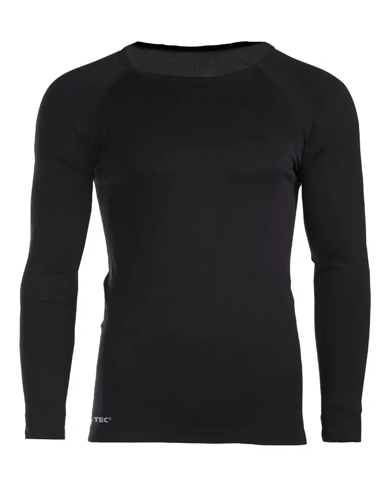 Camiseta Interior Térmica Mil-Tec Sports Manga Larga Negra - Estándar Militar