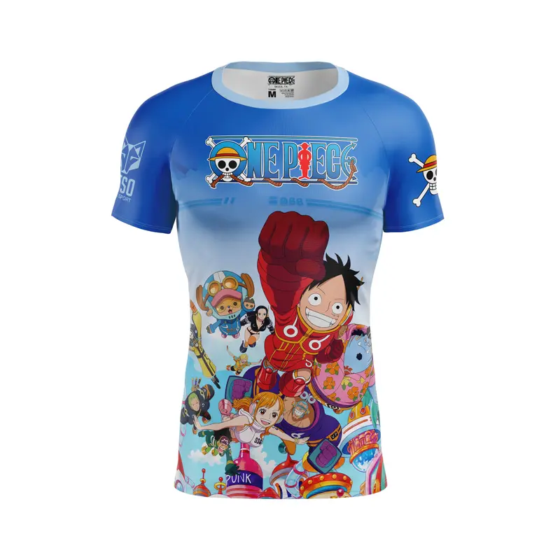Camiseta manga corta hombre - One piece egghead luffy straw hat crew blue