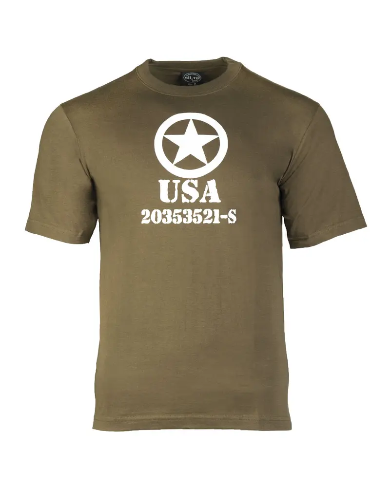 Camiseta Mil-Tec Allied Star Oliva - Estilo Militar Auténtico