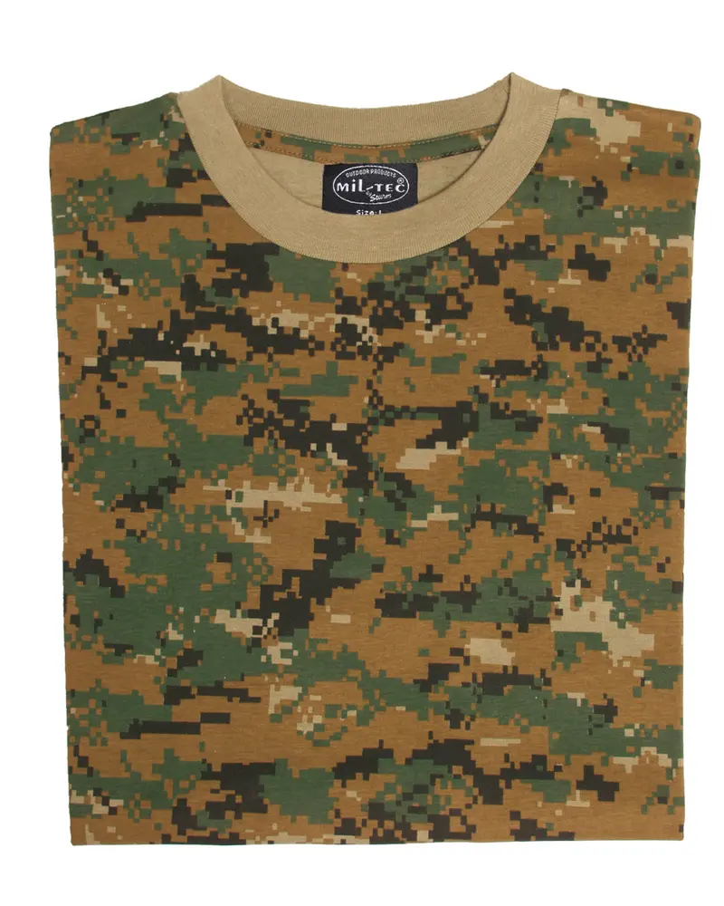 Camiseta Táctica Mil-Tec Digital Woodland - Camuflaje Militar Ultraligera