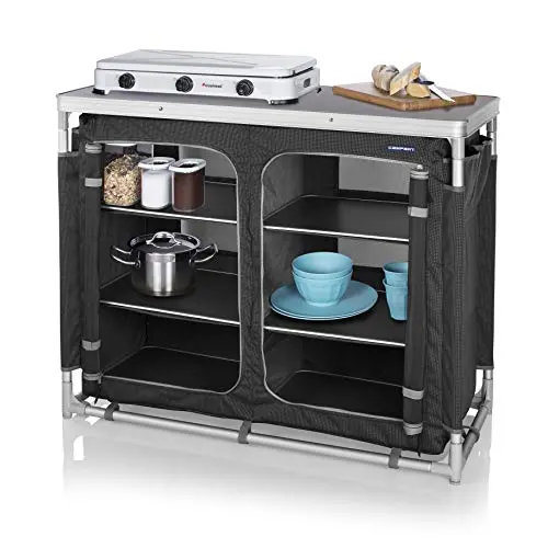 CAMPART Travel - KI-0734 Cocina de camping Madrid, Seis compartimentos, Bolsa de almacenamiento incluida