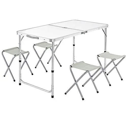 Casaria Mesa Maleta 4 Taburetes 120cm