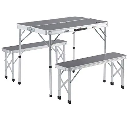 Casaria Mesa Maleta con 2 Bancos 90cm