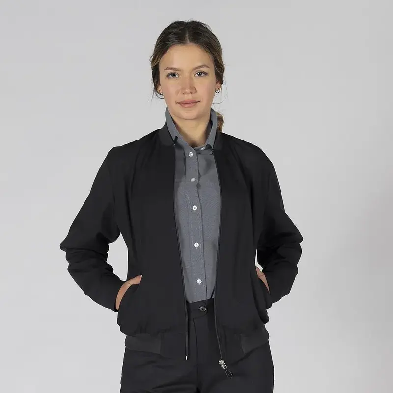 Chaqueta Bomber para Mujer en Tejido Trivial