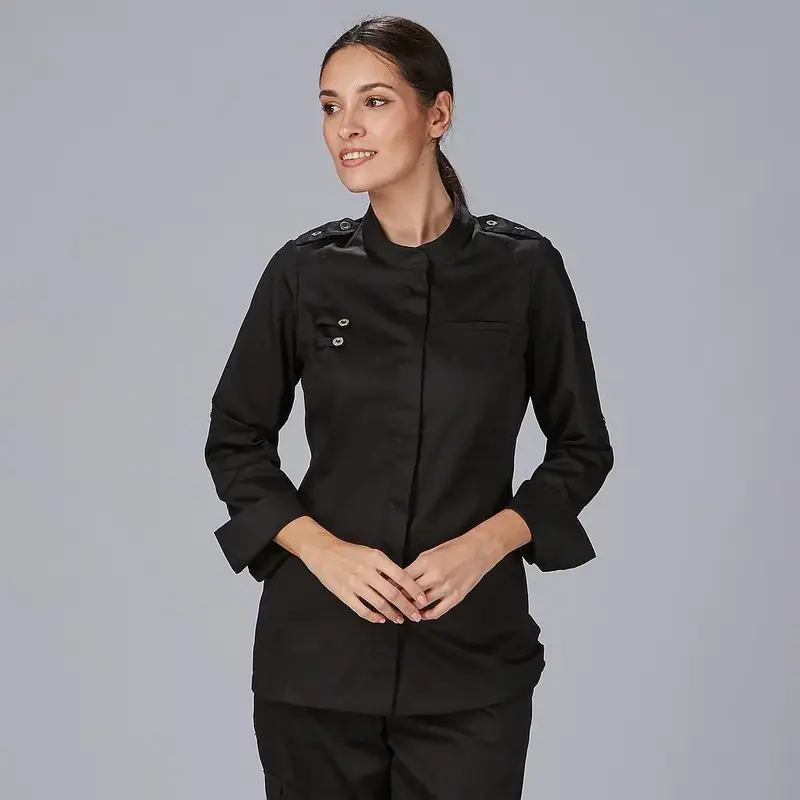 CHAQUETA COCINA MUJER SATEN ALGODON SOLA