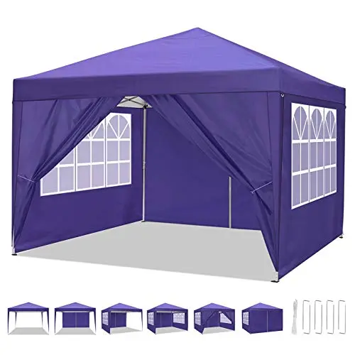 COBIZI Carpa de jardín 3x3m Cenador Plegable Gazebo Impermeable con 4 Paredes, Protección UV 50+, Ajustable en Altura, Pabellon de Jardin Plegable Event Shelter para Patio/Camping/Playa/Fiestas