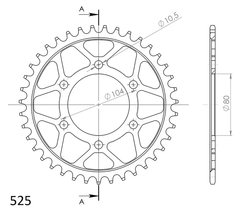 CORONA SUPERSPROX ACERO KAWASAKI 525 x 39