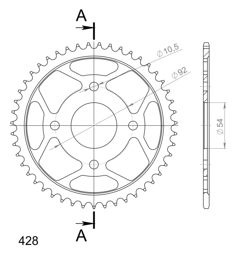 CORONA SUPERSPROX ACERO YAMAHA 428 x 45