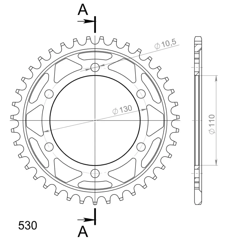 CORONA SUPERSPROX ACERO YAMAHA 530 x 39