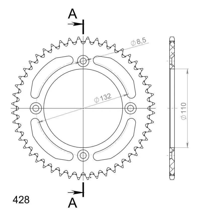 CORONA SUPERSPROX ALUMINIO KTM 428X48 ORANGE