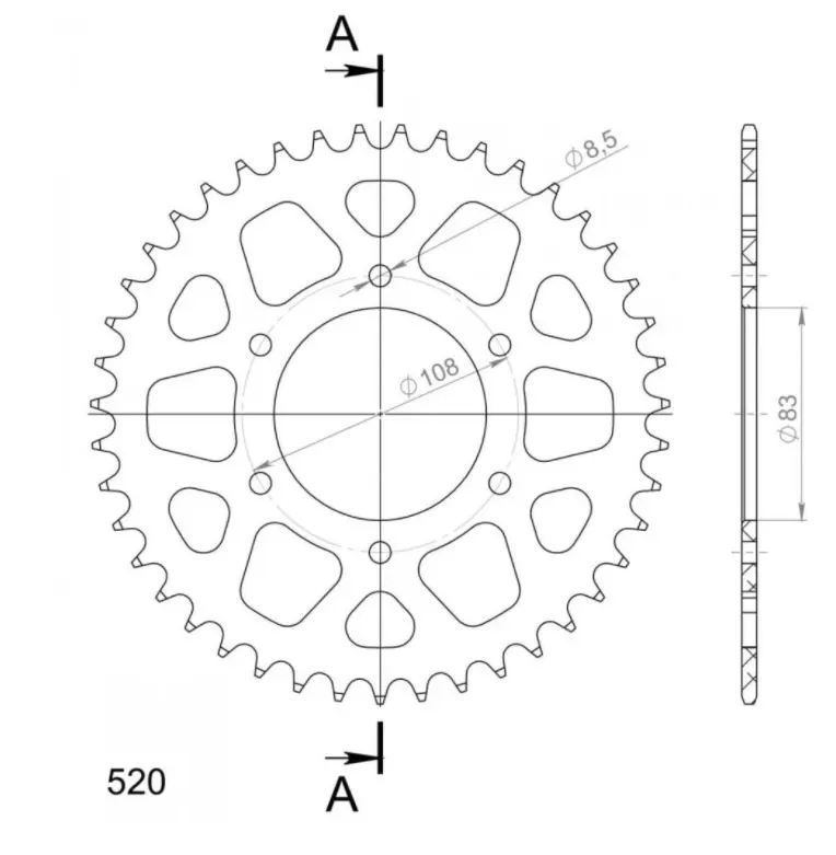 CORONA SUPERSPROX ALUMINIO ROJA 47D