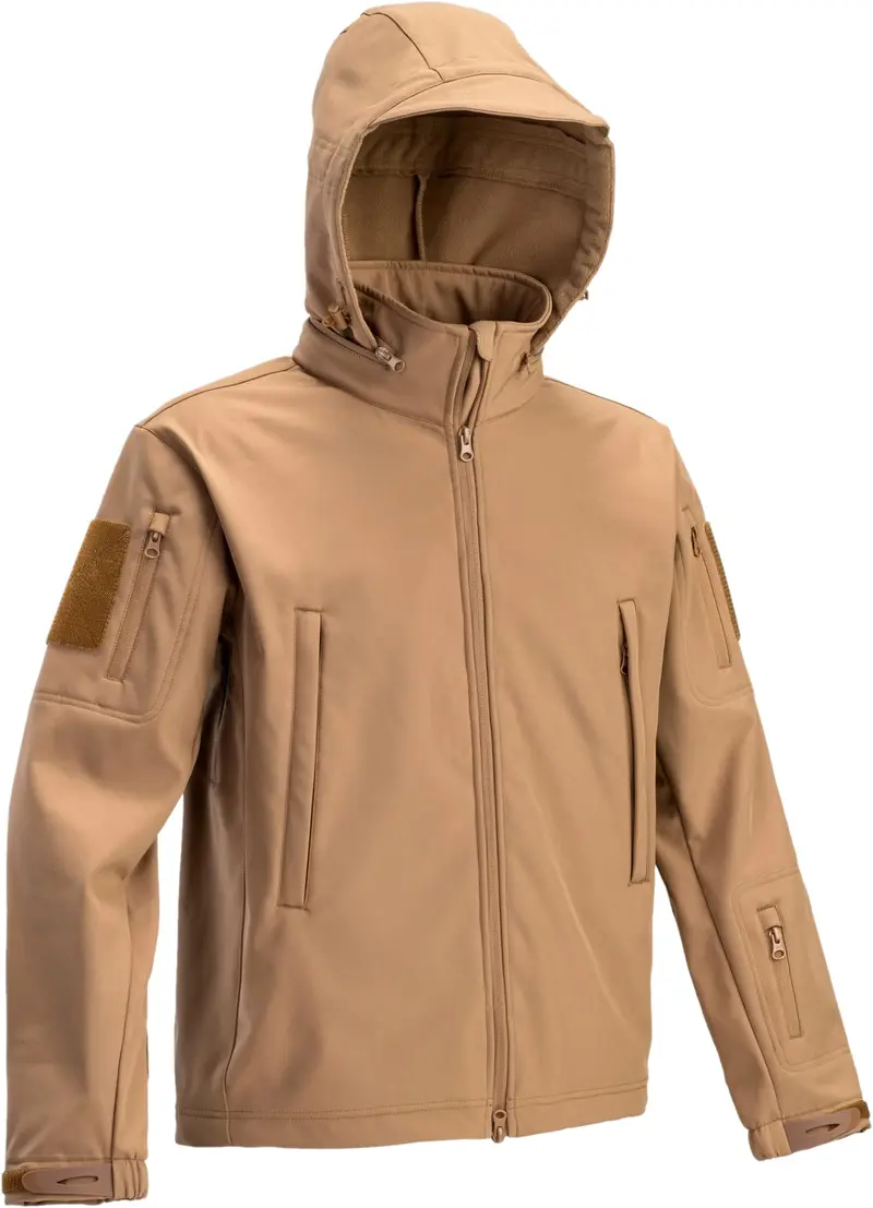 DEFCON 5 Chaqueta Táctica Softshell Coyote Brown - Resistente al Viento y Agua