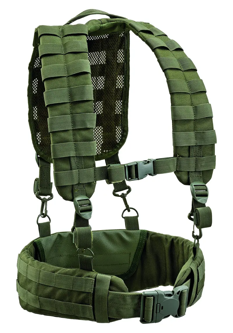 DEFCON 5 LOAD BEARING BELT WITH HARNESS OD GREEN - TAGLIA S/M LOAD BEARING BELT HARNESS WITH OD GREEN - SIZE S/M