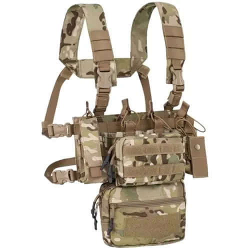 Defcon 5 Mini Chest Rig 900D Poly Molle MULTICAMO - Chaleco Táctico Compacto