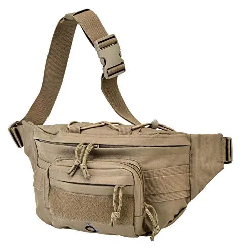 Defcon 5 Riñonera Táctica Coyote Tan - Bolsa de Cintura Militar