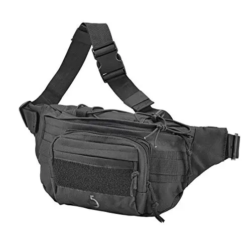 Defcon 5 Riñonera Táctica Negra - Bolsa de Cintura Militar Resistente