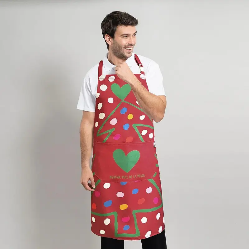 DELANTAL AGATHA NAVIDAD 80X68 CM