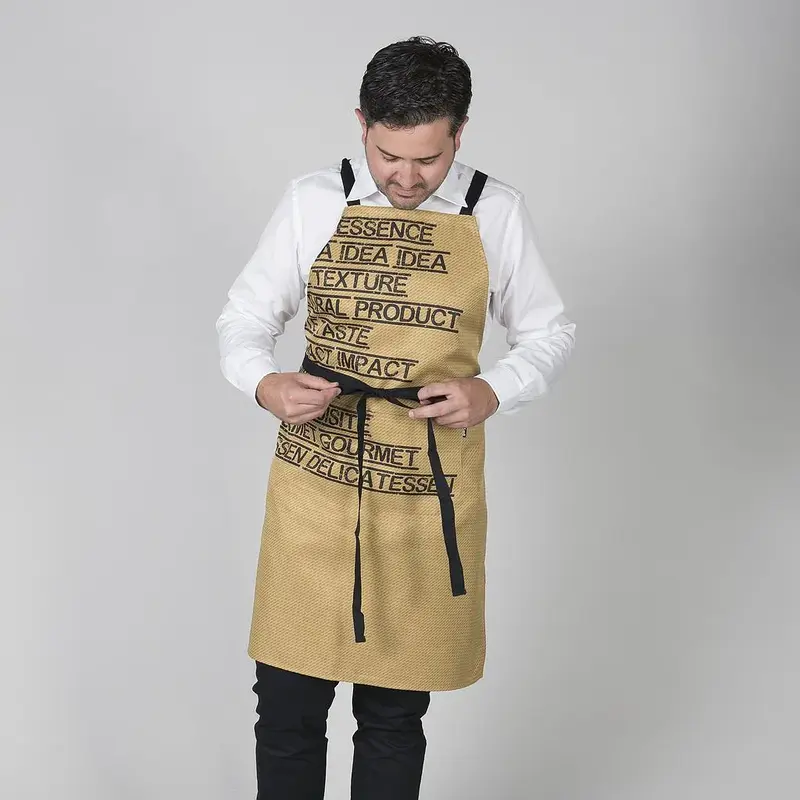 DELANTAL CON PETO GOURMET ESTAMPADO 92X75 CM