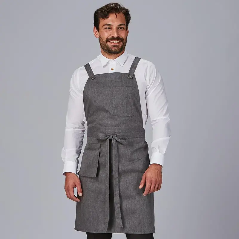 DELANTAL PETO BOLSILLO CARTERA SARGA RECICLADA 88X74 CM