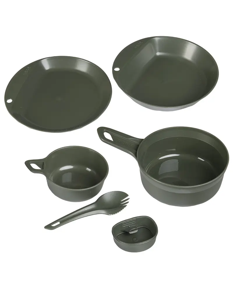 Explorer Kit Wildo Mil-Tec 6 Piezas - Set Outdoor Militar Ultraligero 311g Color Oliva