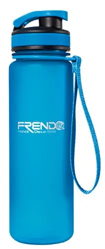 FRENDO Botella Tritán 1L Azul con Doble Pared Aislante - Cantimplora Deportiva Sin BPA
