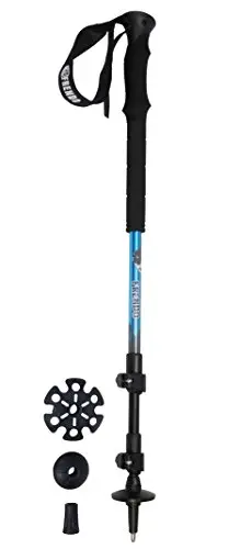 FRENDO MEIJE 3983 BLEU - Bastón Senderismo Telescópico 3 Tramos 234g Sistema Bloqueo Rápido