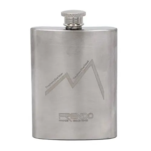 FRENDO Petaca Tradition Plateada 110ml - Acero Inoxidable Premium para Aire Libre