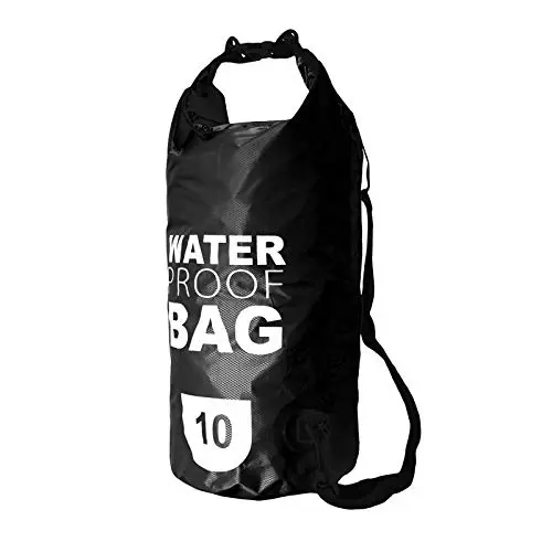 FRENDO Saco Estanco 10L Negro - Bolsa Impermeable Lona 500D con Correa