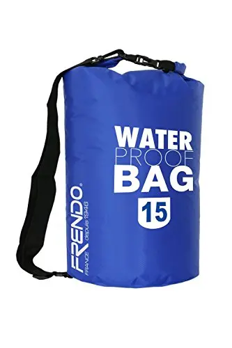 FRENDO Saco Estanco Nylon 15L Azul - Bolsa Impermeable Sumergible para Deportes Acuáticos