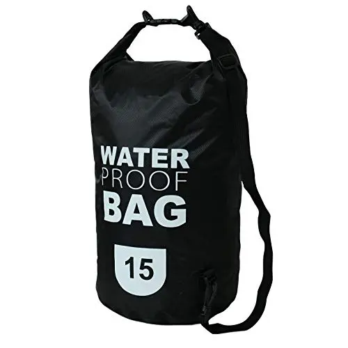 FRENDO Saco Estanco Nylon 15L Negro - Bolsa Impermeable para Deportes Acuáticos