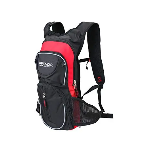 FRENDO Sainte-beaume Mochila pequeña Senderismo, 38 cm, 7,5 L, Rojo/Negro