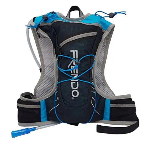 FRENDO Sport Vest Chaleco Trail Running 7L con Bolsa Hidratación 2L Gris/Azul