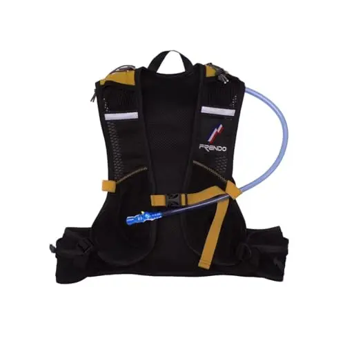 FRENDO Sport Vest Noir/Camel - Chaleco Trail Running 7L con Sistema Hidratación