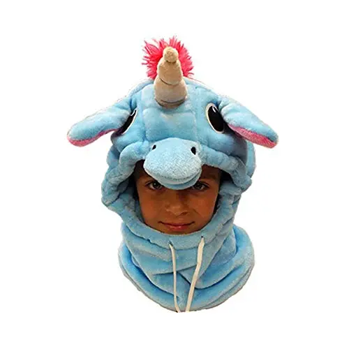 FRENDO Sudadera con capucha, forro polar, diseño de unicornio, color azul