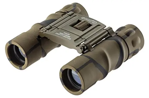 Gamo Prismáticos 10x25 Camuflaje - Binoculares Compactos con Recubrimiento de Goma