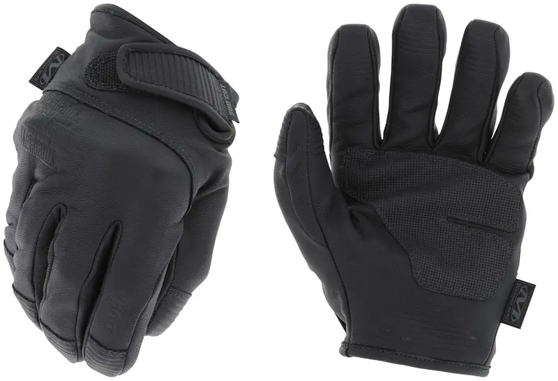 Guantes Antipunción Mechanix Durahide Leather Needlestick - Protección Policial Profesional Negro