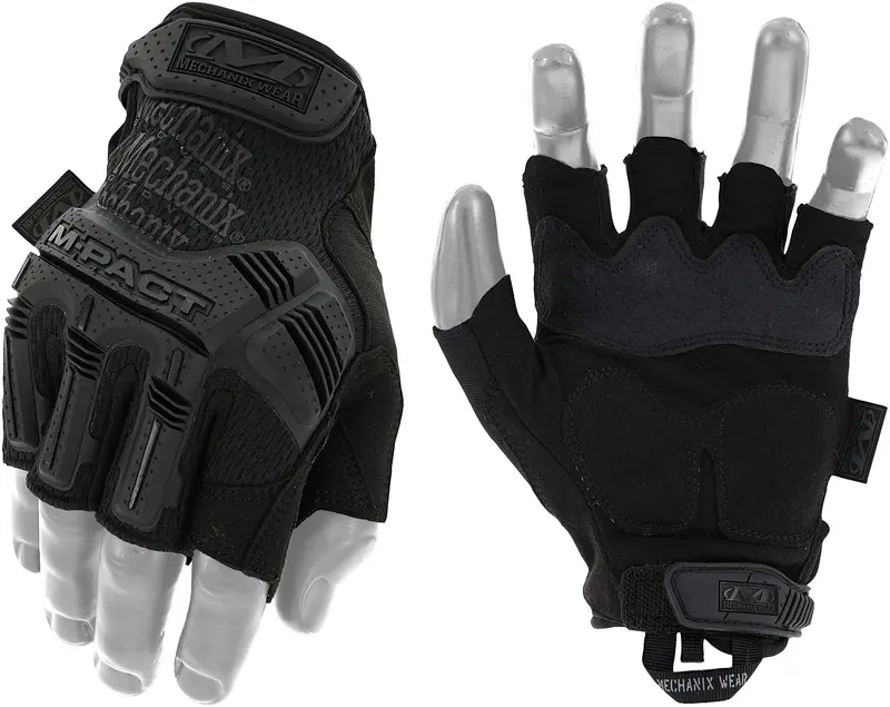 Guantes Tácticos Mechanix Wear M-Pact Fingerless Covert Negro Talla M - Sin Dedos